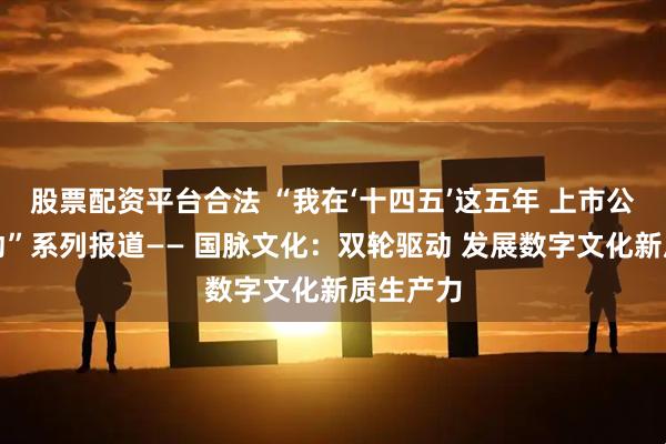 股票配资平台合法 “我在‘十四五’这五年 上市公司在行动”系列报道—— 国脉文化：双轮驱动 发展数字文化新质生产力